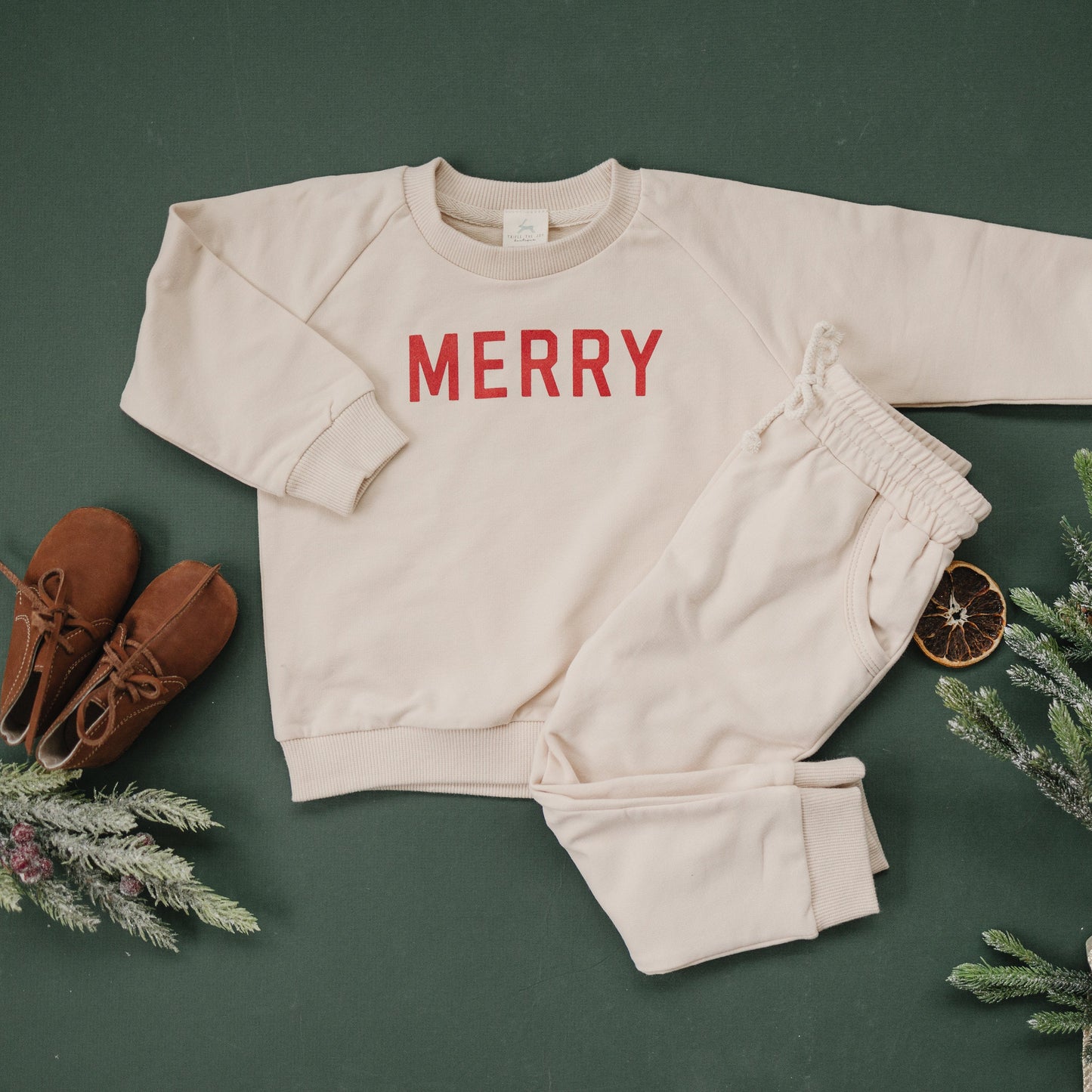 Merry Organic Cotton Crewneck Sweatshirt - Cream