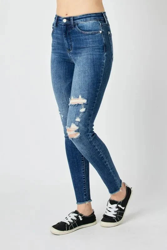 Judy Blue High Waist Distressed Skinny Jeans