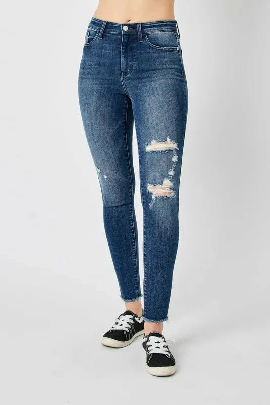 Judy Blue High Waist Distressed Skinny Jeans