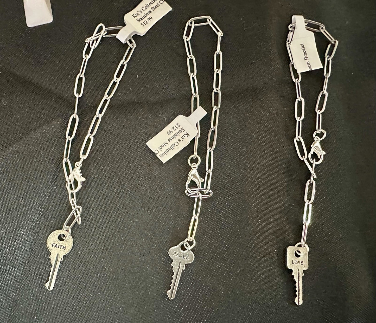 Paperclip Chain Key Bracelet