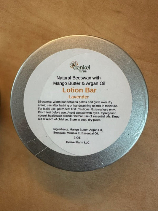 Natural Beeswax with Mango Butter & Argan Oil Lotion Bar with Lavender