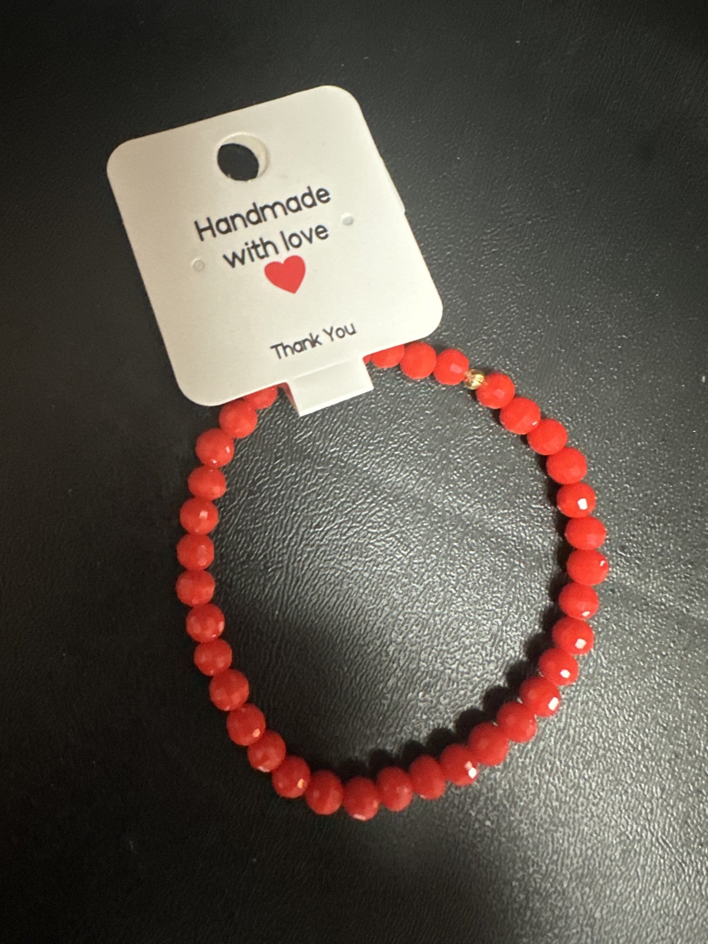 Single Glass Bead Stretchy Bracelet