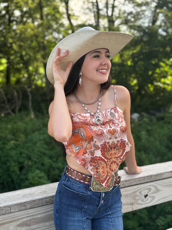 White Stone Faux Squash Blossom Necklace