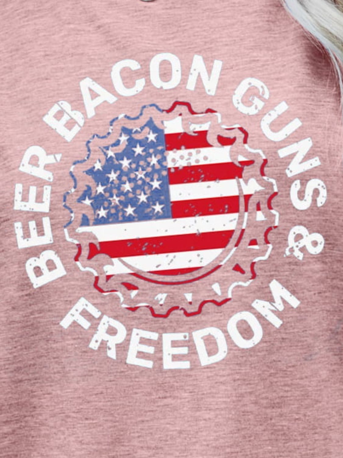 Beer Bacon Gund & Freedom US Flag Graphic Tee (5 Colors)