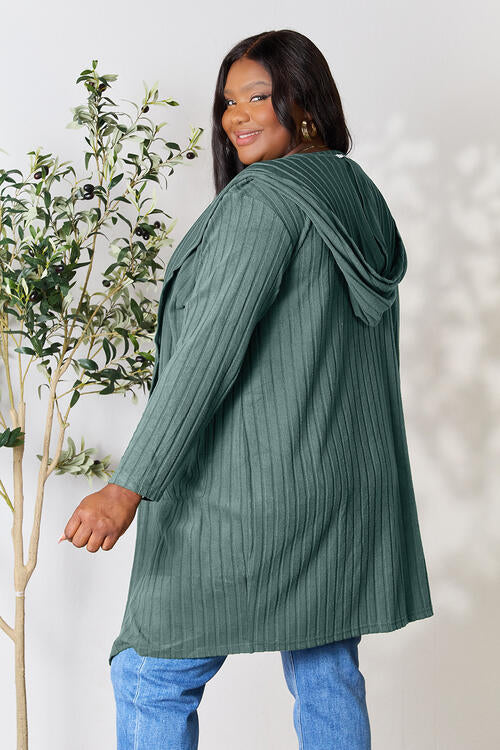 Basic Bae Full Size Hooded Sweater Cardigan (5 Colors)