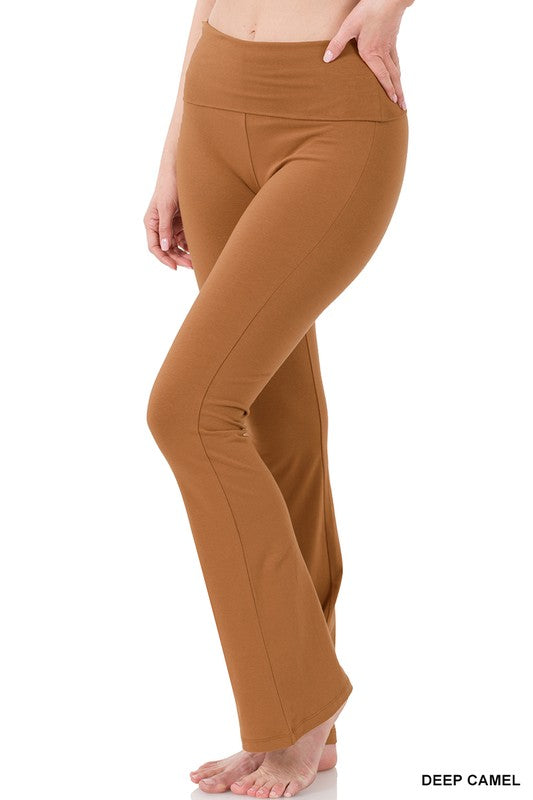 Premium cotton fold over yoga flare pants (4 Colors)