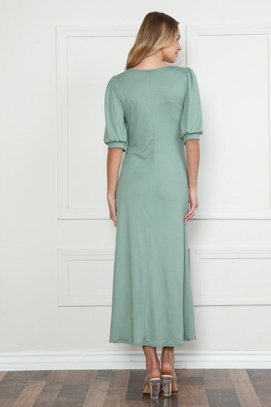 Plus Solid Short Sleeve Scoop Neck Dress (6 Colors)
