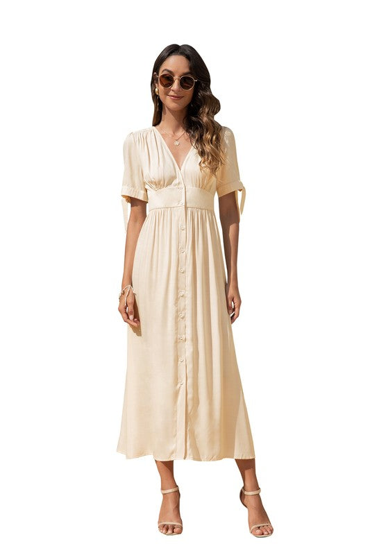 Maxi Dress with Front Buttons (3 Colors)