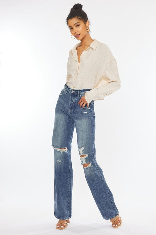 Kan Can-Ultra High Rise Distressed nineties Flare