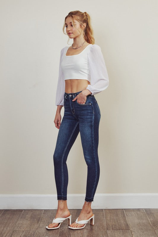 Kan Can-High rise ankle skinny jeans