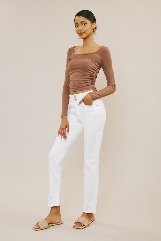Kan Can-High Rise Slim Straight