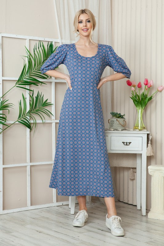 Floral Short Sleeve Maxi Dress (3 Colors)
