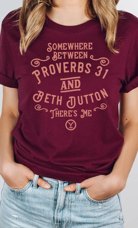 Somewhere Between Proverbs Beth PLUS Graphic Tee (6 Colors)