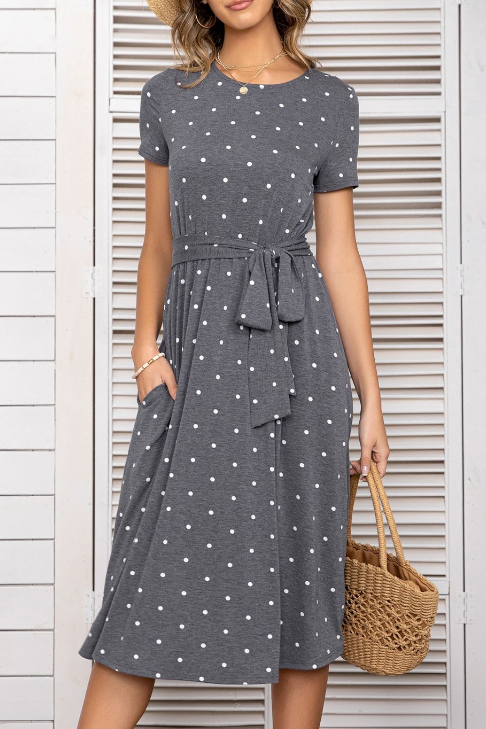 Belted Tee Dress With Pockets