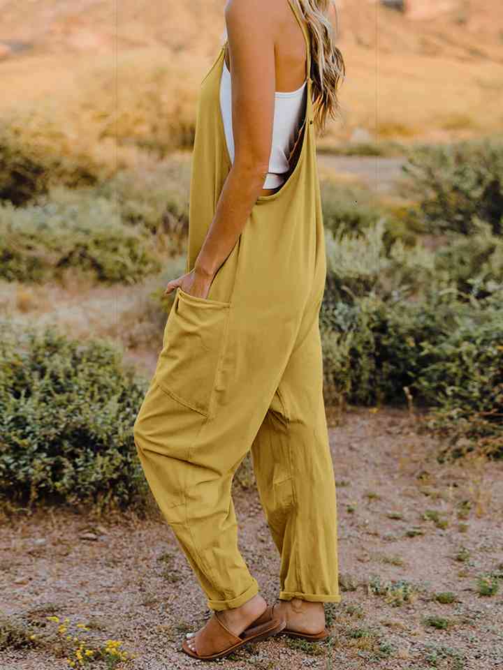 Double Take Full Size Sleeveless V-Neck Pocketed Jumpsuit (2 Colors)
