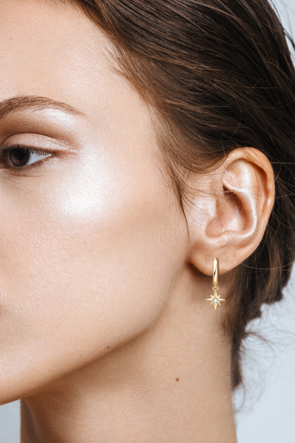 Moissanite Star Drop Earrings (silver & gold)