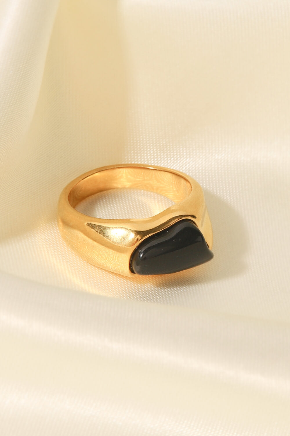 Inlaid Natural Stone Stainless Steel Ring (3 Colors)