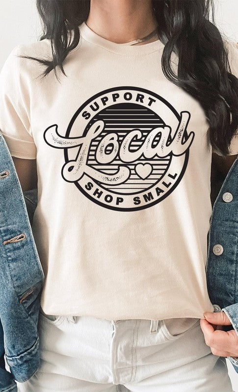 Support Local Shop Small Heart Retro Graphic Tee (7 colors)
